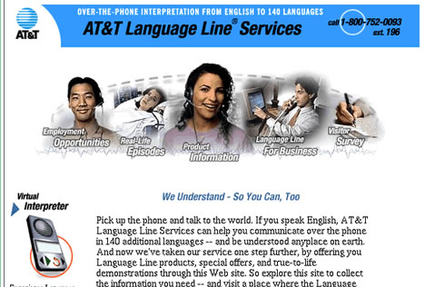 Language line services by AT&T